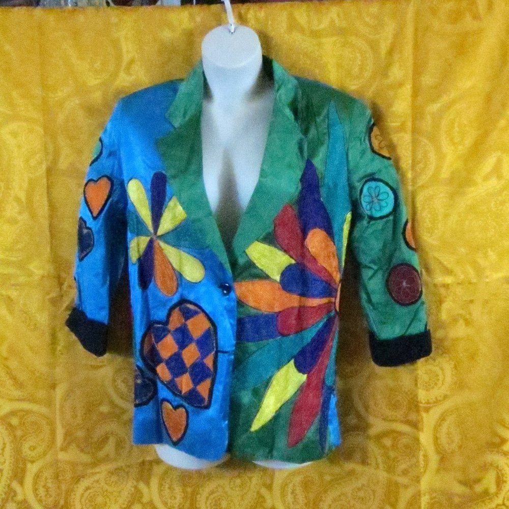 Sandy Stakman Jacket S Embroider Multi Color Rayon